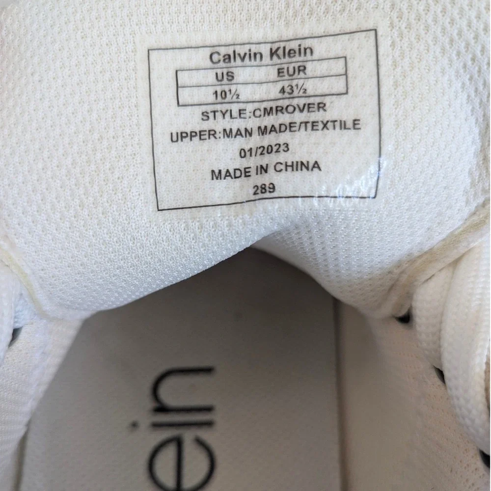 Calvin Klein Sneakers Mens 10.5 White CMROVER Low Top Logo‎ Streetwear Casual